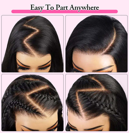 Silqora Hair 13×6 HD Lace Wig Straight 180% 250% Density Pre Bleached Knots Plucked Hairline