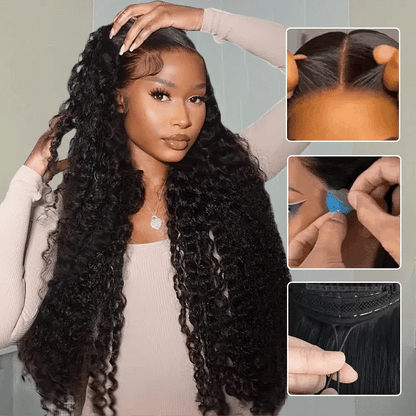 Silqora Hair Pull & Go Glueless Wig Deep Wave Ready To Go 13×6 HD Lace Human Hair Wig Put It On & Go