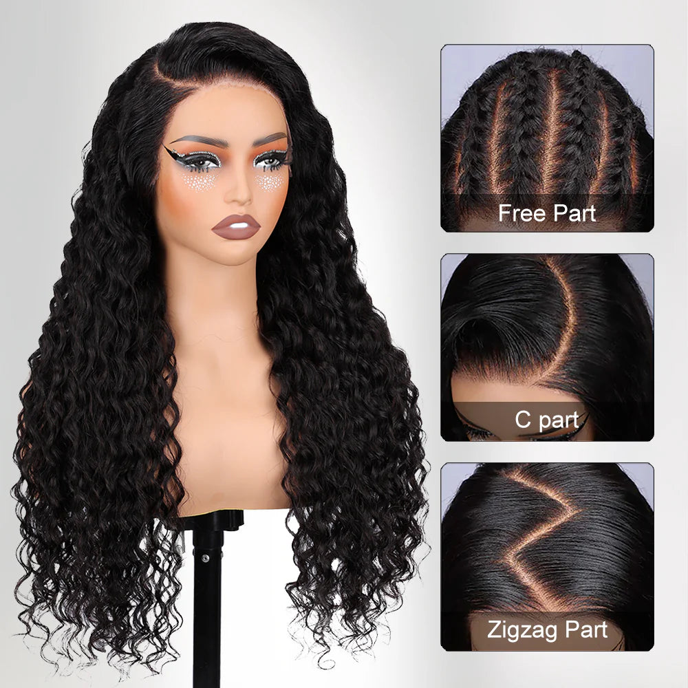 Silqora Hair Pull & Go Glueless Wig Deep Wave Ready To Go 13×6 HD Lace Human Hair Wig Put It On & Go