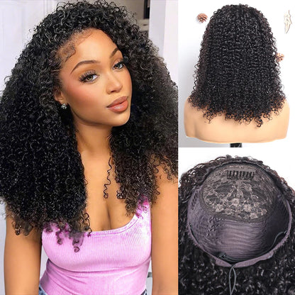 Silqora Hair 3 In 1 Half Wig Easy Wear Curly Wear Go Half Wig With Adjustable String Beginner Friendly