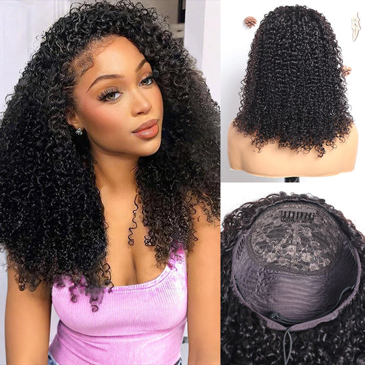 Silqora Hair 3 In 1 Half Wig Easy Wear Curly Wear Go Half Wig With Adjustable String Beginner Friendly