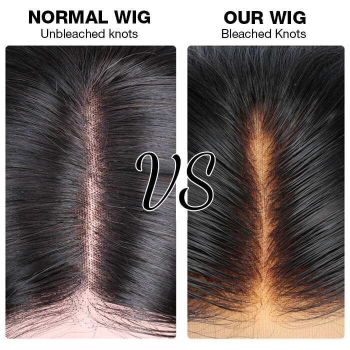 Silqora Hair Drawstring Straight Lace Front Wigs with Bleached Knots 13x6 HD Transparent Lace